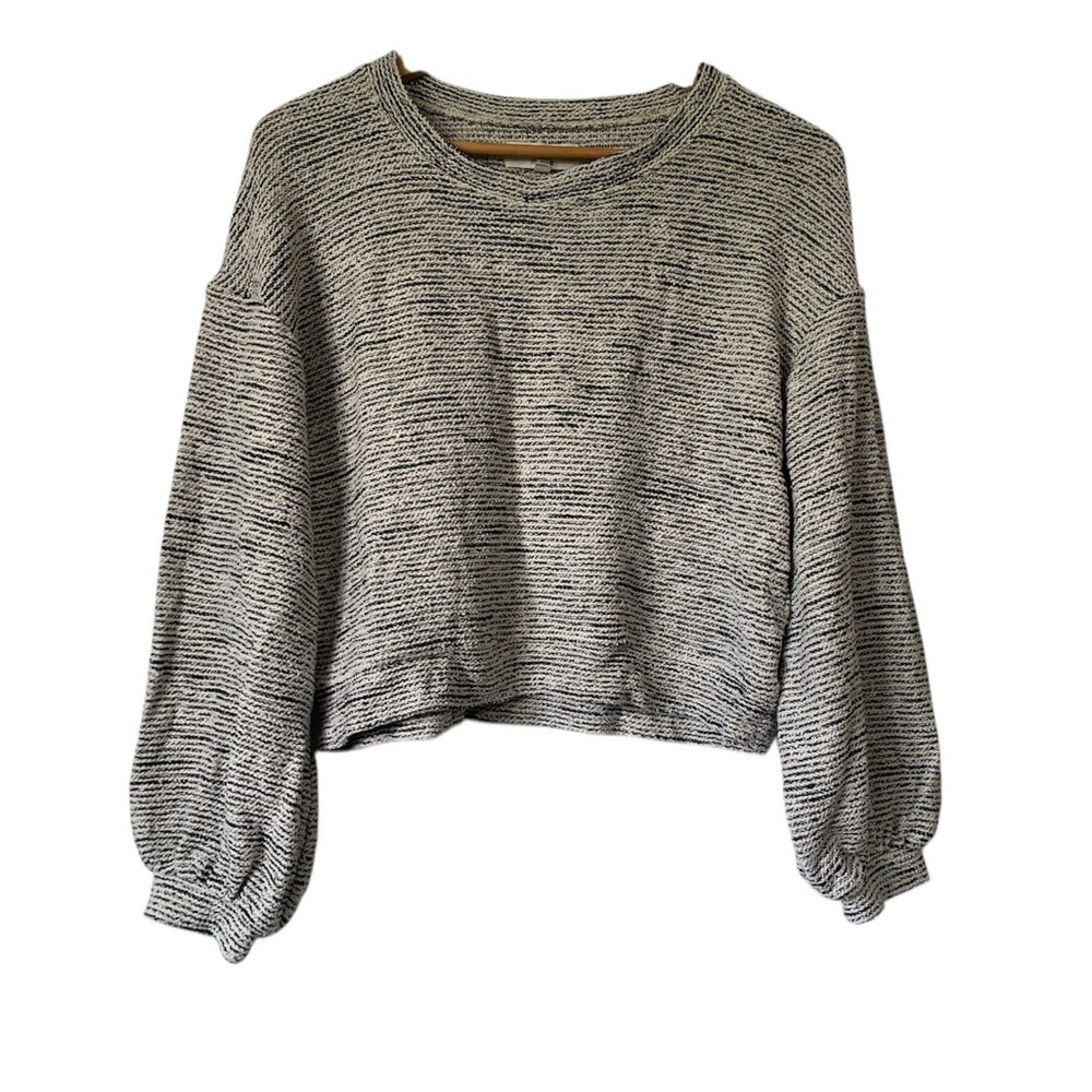 Madewell Texture And Thread Woman’s Small Bubble Sleeve Pullover Top
